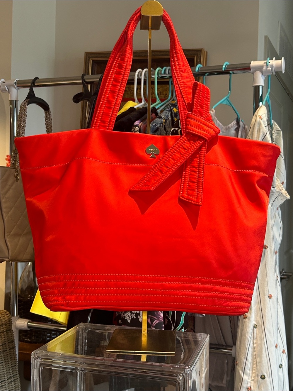Kate Spade Red Tote Bag with Decorative Knot - Picture 5 of 8